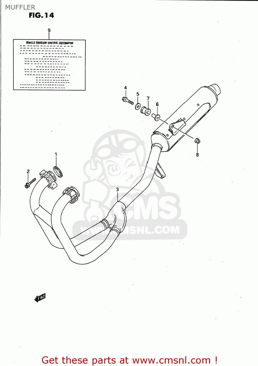 CMS シーエムエス (14301-01DC0-H01) MUFFLER ASSEMBLY GS500E 1989 K USA E03 1990 L 1991 M 1992 N 1993 P 1994 R 1995 S 1996 T SUZUKI スズキ フルエキゾーストマフラー マフラー|ウェビック 店