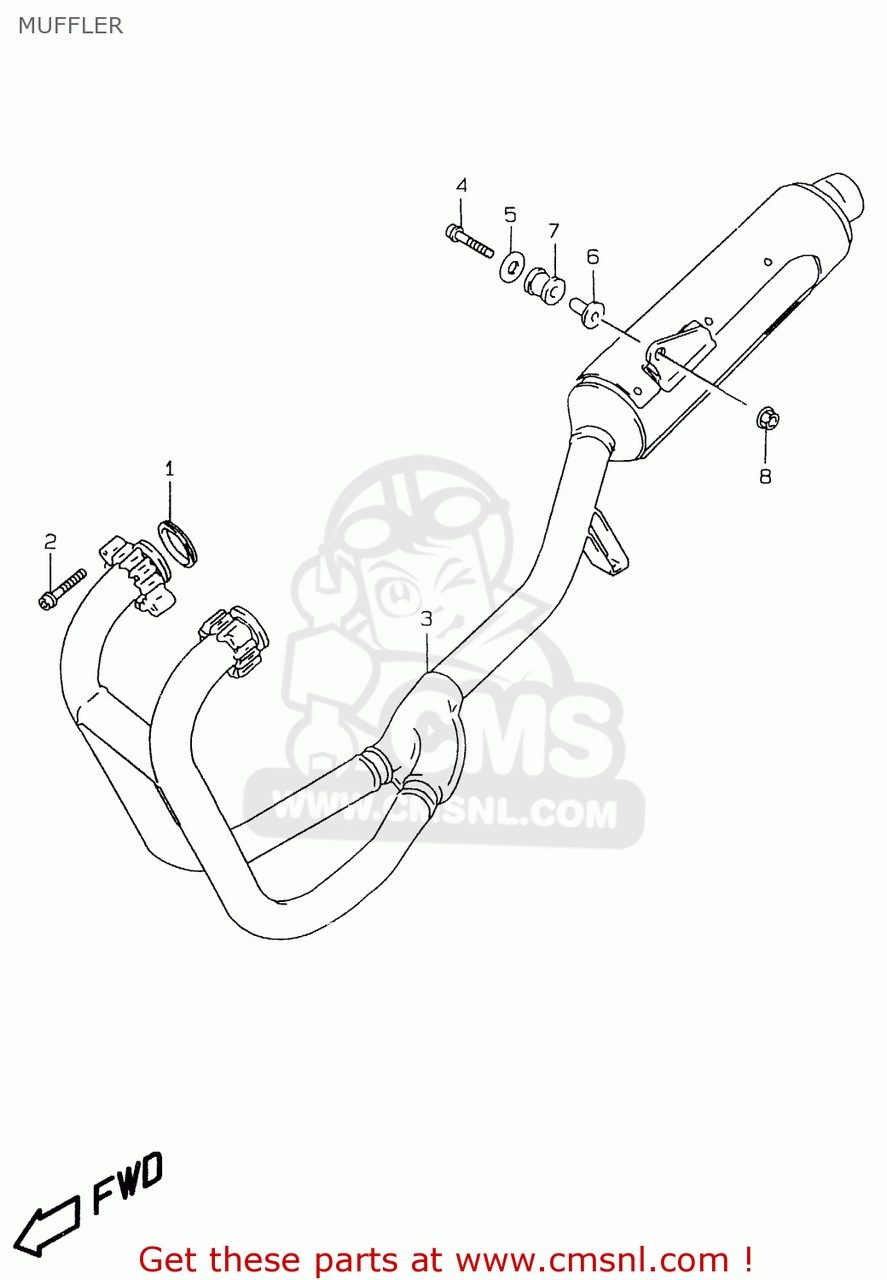 CMS シーエムエス (1430101DA1) MUFFLER GS500E 1997 V E02 E04 E22 E24 E25 E34 E37 USA E03 1998 W E18 1999 X 2000 Y GS500EU E39 SUZUKI スズキ フルエキゾーストマフラー マフラー