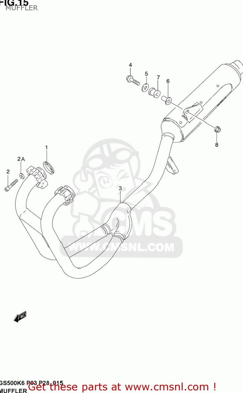 CMS シーエムエス MUFFLER GS500F 2004 K4 USA E03 2005 K5 2006 K6 SUZUKI スズキ フルエキゾーストマフラー マフラー|ウェビック 店