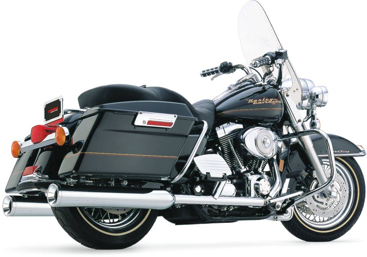 COBRA コブラ 4' スリップオンサイレンサー V-TWIN【4' Slip-On Mufflers for V-Twin】 HARLEY-DAVIDSON ハーレーダビッドソン スリップオンマフラー マフラー Type：Straight Cut with Billet Tips｜ウェビック　店