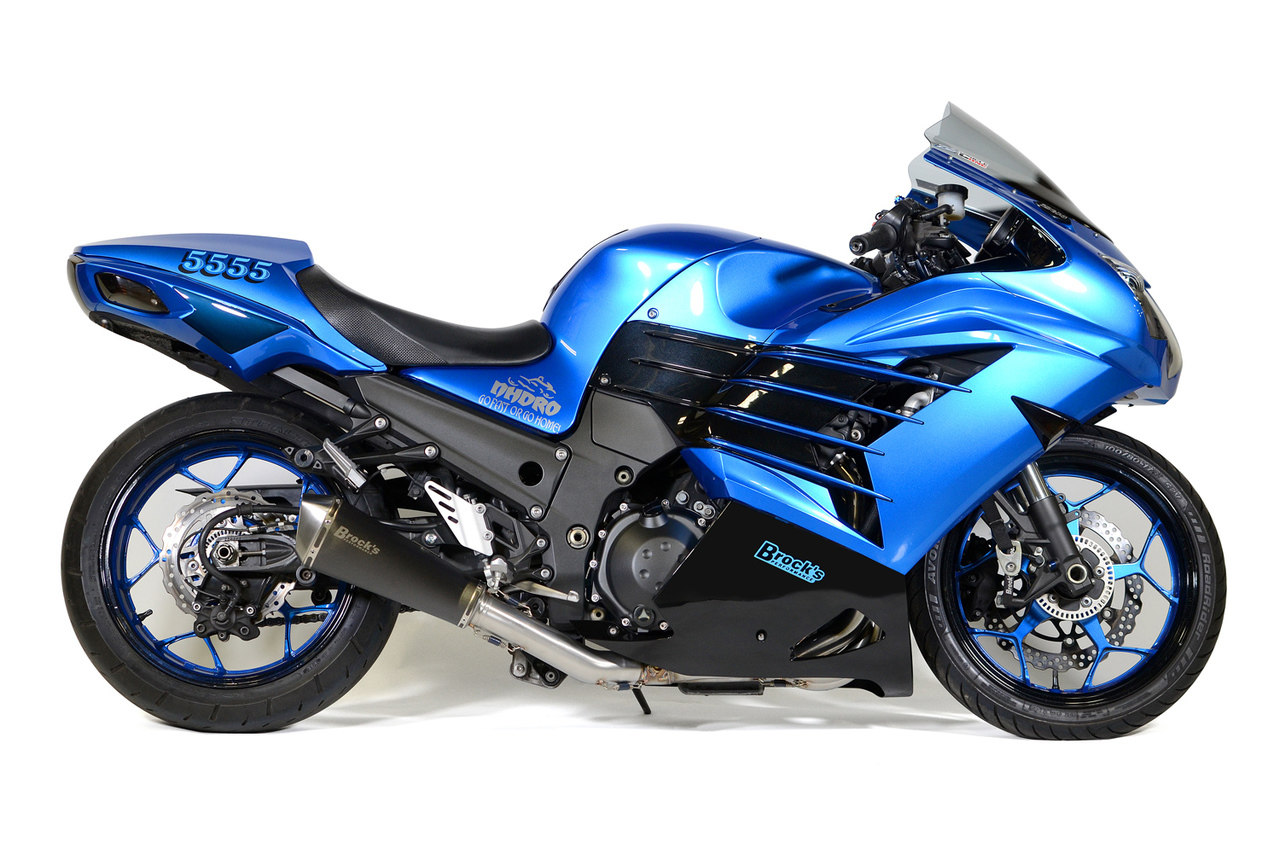 Brock’s ブロックス Predator ステンレスフルエキゾーストマフラー ZX14R KAWASAKI カワサキ フルエキゾーストマフラー マフラー サイレンサーカラー：エレクトロブラックステンレス