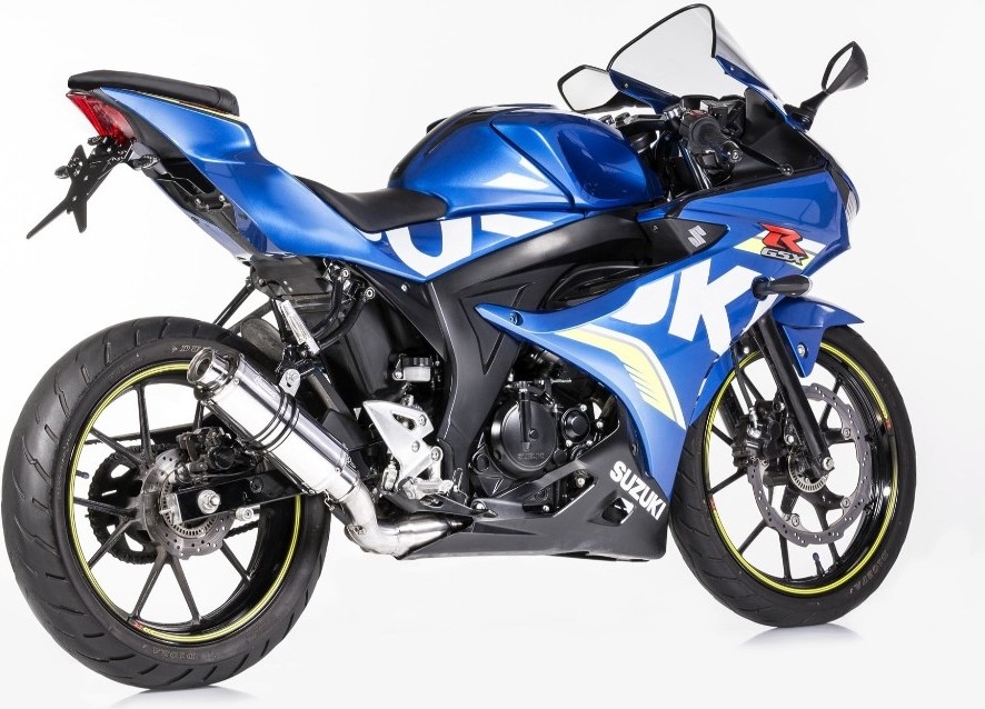HURRIC フリック スーパースポーツ コンプリートエキゾーストシステム(1-1)スーパーショート GSX-R 125 GSX-S SUZUKI スズキ フルエキゾーストマフラー マフラー material：polished aluminium(color：silver)｜ウェビック　店