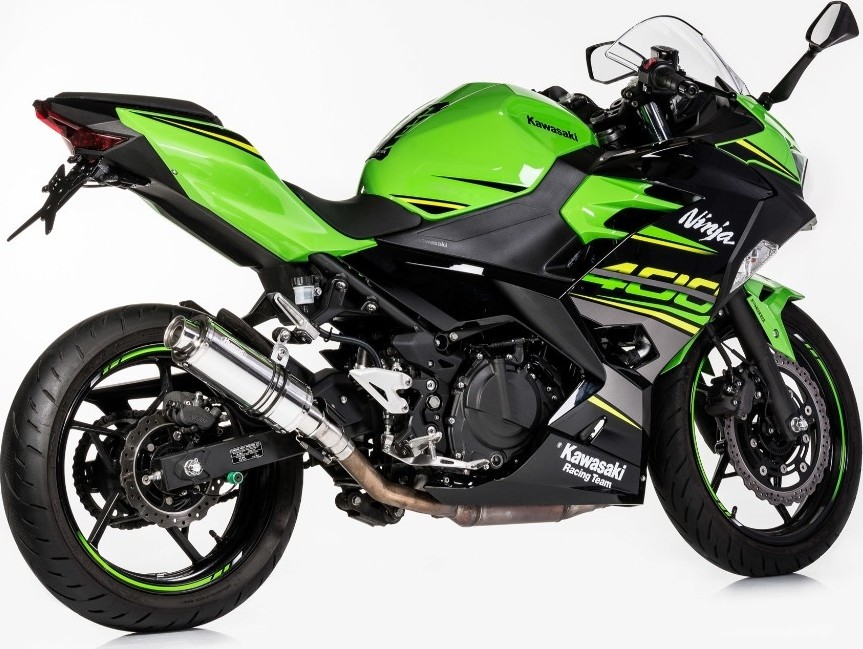 HURRIC フリック エキゾースト スーパースポーツ スリップ(2-1)スーパーショート Ninja 400 Z400 KAWASAKI カワサキ スリップオンマフラー マフラー material:polished aluminium(color:silver)|ウェビック 店