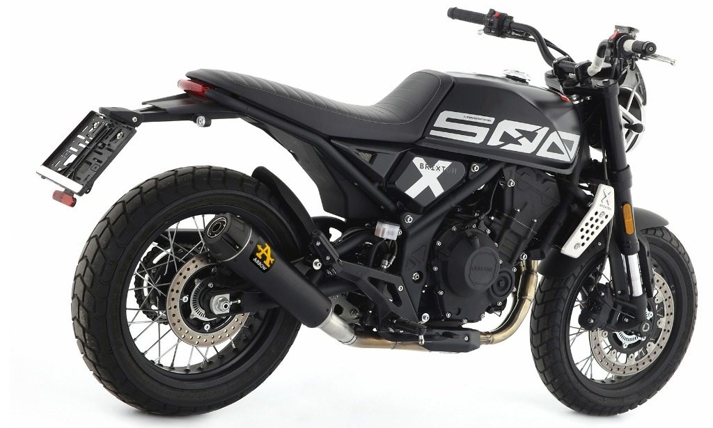 ARROW アロー REBEL スリップオンマフラー BRIXTON CROSSFIRE 500 X マフラー エンドキャップ材質：カーボン