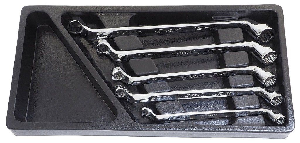 DEEN ディーン 75度オフセットメガネレンチ5pcセット ミリ（めがねレンチ） めがねレンチ ハンドツール