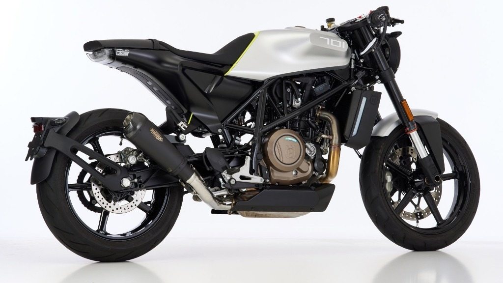 SHARK シャーク DSX-7 スリップオンエキゾースト (1-1) スーパーショート Svartpilen 701 Vitpilen HUSQVARNA ハスクバーナ スリップオンマフラー マフラー material：brushed stainless steel／carbon(color：silver)｜ウェビック　店