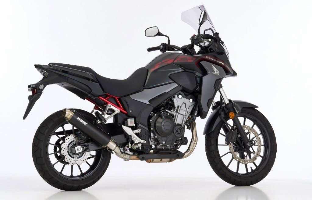 SHARK シャーク SRC 4 (2-1) スリップオンマフラー CB500F CB500X CBR500R HONDA ホンダ マフラー material：eloxed aluminium(color：black)｜ウェビック　店