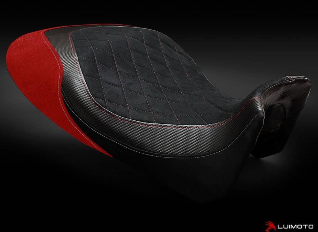 LUIMOTO ルイモト フロントシートカバー DIAVEL DUCATI ドゥカティ シートカバー シート関連 外装 カラー：ブラックキルト／SPレッド／シルバーステッチ