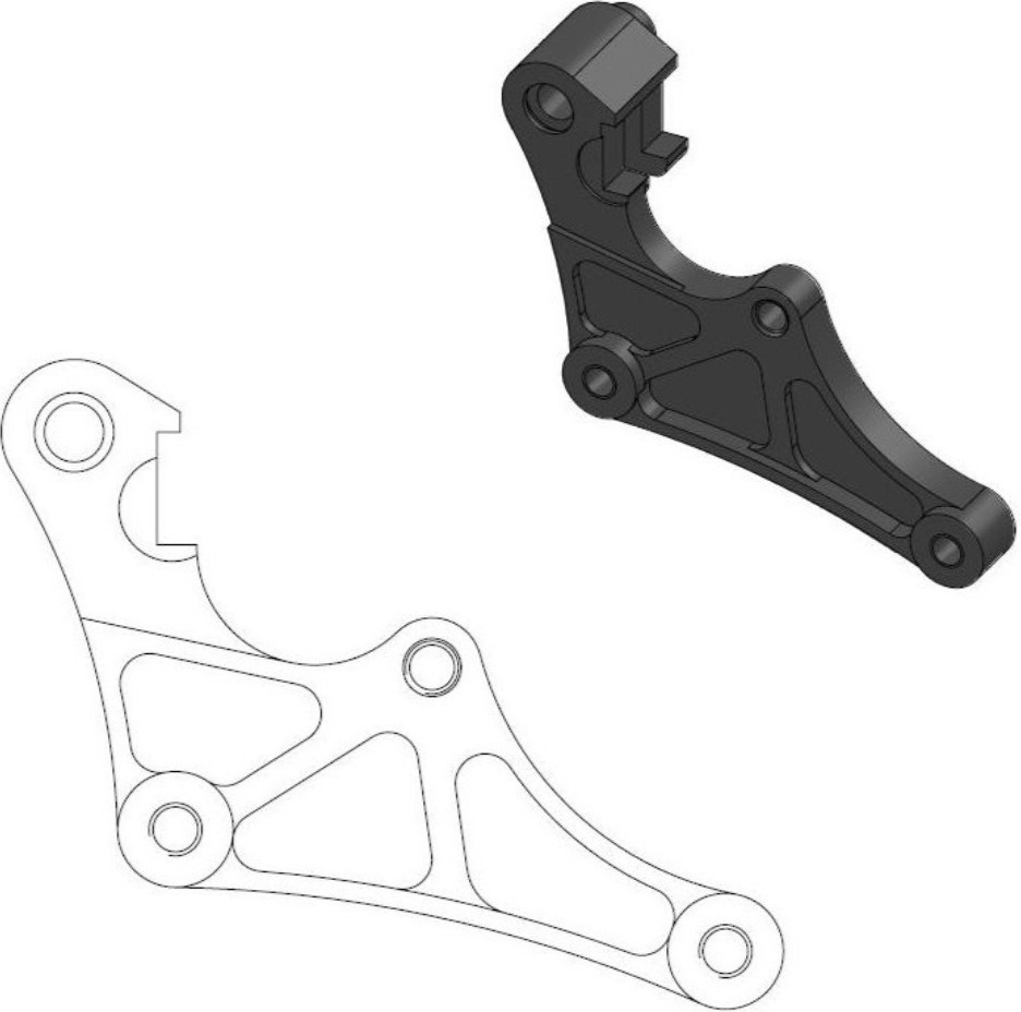 MOTOMASTER モトマスター Φ298 ブレーキディスク用キャリパーサポート YZ250 YZ450F YZ85 YZ85LW YAMAHA ヤマハ キャリパーサポート・ブラケット ブレーキ
