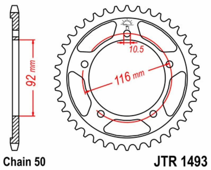 JT SPROCKETS JTスプロケット Steel Standard Rear Sprocket 1493 - 530 MATRIX 50 RACING SPORT ドリブンスプロケット・リアスプロケット 駆動系