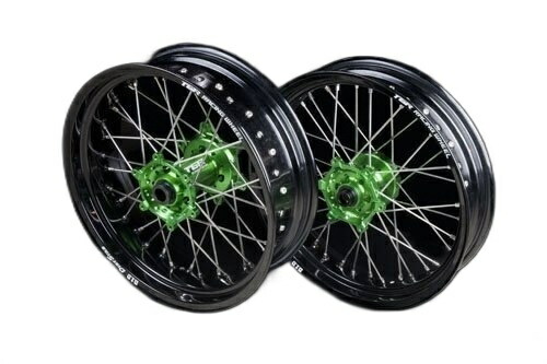 TGR TECHNIX GEAR TGRテクニクスギア TYPE-R Motard(モタード)用ホイール(前後セット) KLX230 S KLX230SE KLX230SM KAWASAKI カワサキ ホイール ホイール関連 足回り ハブカラー：ブラック / ブラックスポーク：リアのみ / ニップルカラー：シルバー(ノーマル品)