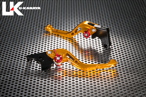 U-KANAYA ユーカナヤ GPタイプ アルミビレットレバーセット CBR250RR HONDA ホンダ ブレーキ・クラッチレバーセット ハンドル周辺パーツ ハンドル レバーカラー：ゴールド / アジャスターカラー：オレンジ / レバータイプ：ショート(レバー部全長：約145mm) 10,501円