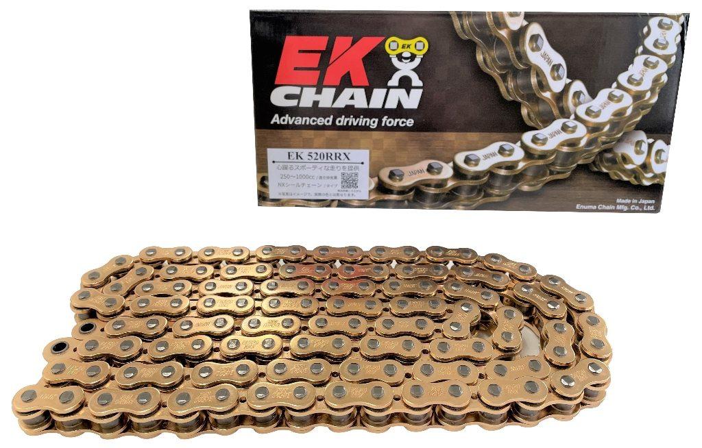 EKチェーン 江沼チェーン NXリングシールチェーン 520RR-X ゴールド【カシメ(MLJ)ジョイント付属】 チェーン 駆動系 リンク数：108L