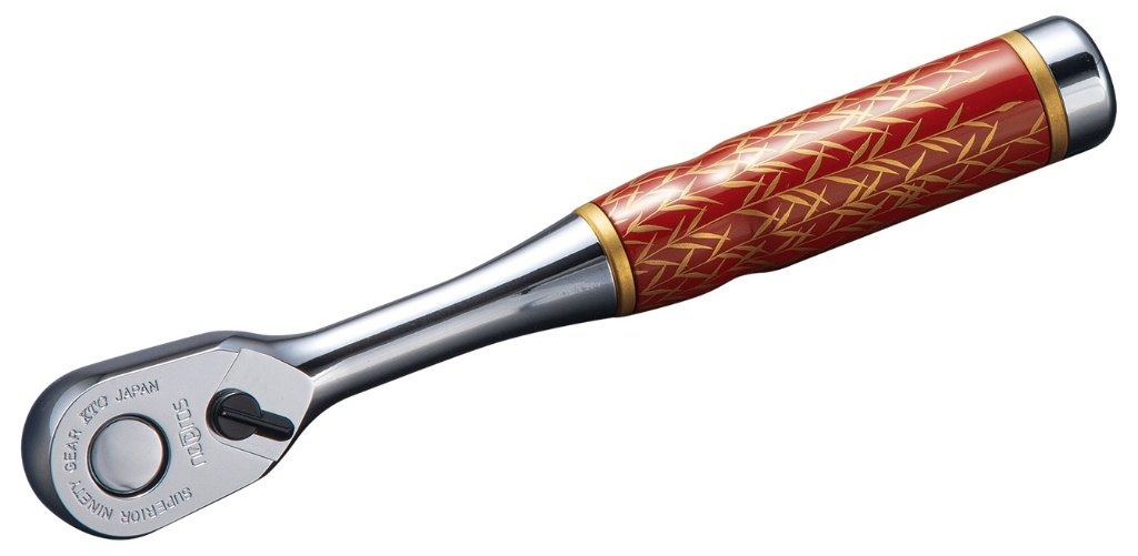 KTC Nepros ネプロス 9.5sq.漆ラチェットハンドル ラチェットハンドル ハンドツール 図案：柳（やなぎ）｜ウェビック　店