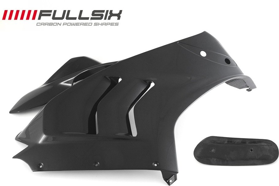 FullSix フルシックス サイドアッパーカウル Panigale V4R V4 V4S DUCATI ドゥカティ アッパーカウル・フロントカウル カウル関連 外装 タイプ：右用 / カーボン繊維：200Plain 平織り / コーティング：クリアコート(艶あり)