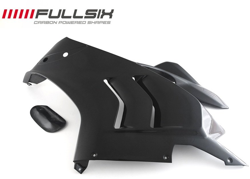 FullSix フルシックス サイドアッパーカウル Panigale V4R V4 V4S DUCATI ドゥカティ アッパーカウル・フロントカウル カウル関連 外装 タイプ：左用 / カーボン繊維：200Plain 平織り / コーティング：クリアコート(艶あり)