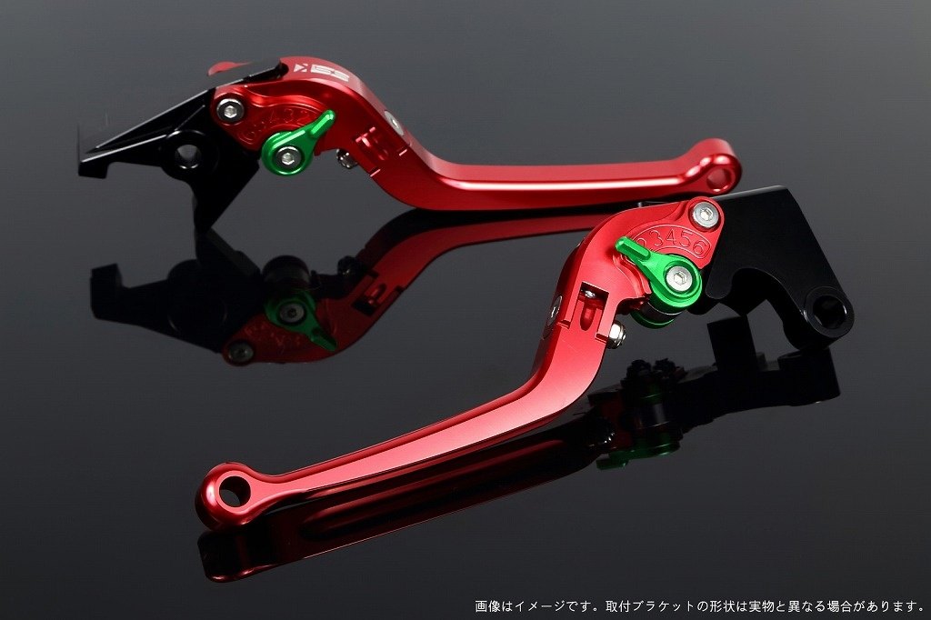 SPEEDRA スピードラ アジャストレバー スタンダード可倒式 スクランブラーカフェレーサー DUCATI ドゥカティ ブレーキレバー ハンドル周辺パーツ ハンドル レバー本体カラー：レッド / アジャスターカラー：グリーン