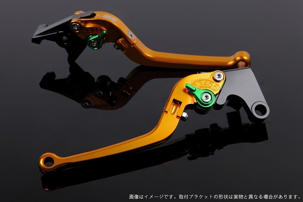 SPEEDRA スピードラ アジャストレバー スタンダード可倒式 ADV150 ADV160 PCX125 PCX160 HONDA ホンダ ブレーキレバー ハンドル周辺パーツ ハンドル レバー本体カラー：ゴールド / アジャスターカラー：グリーン