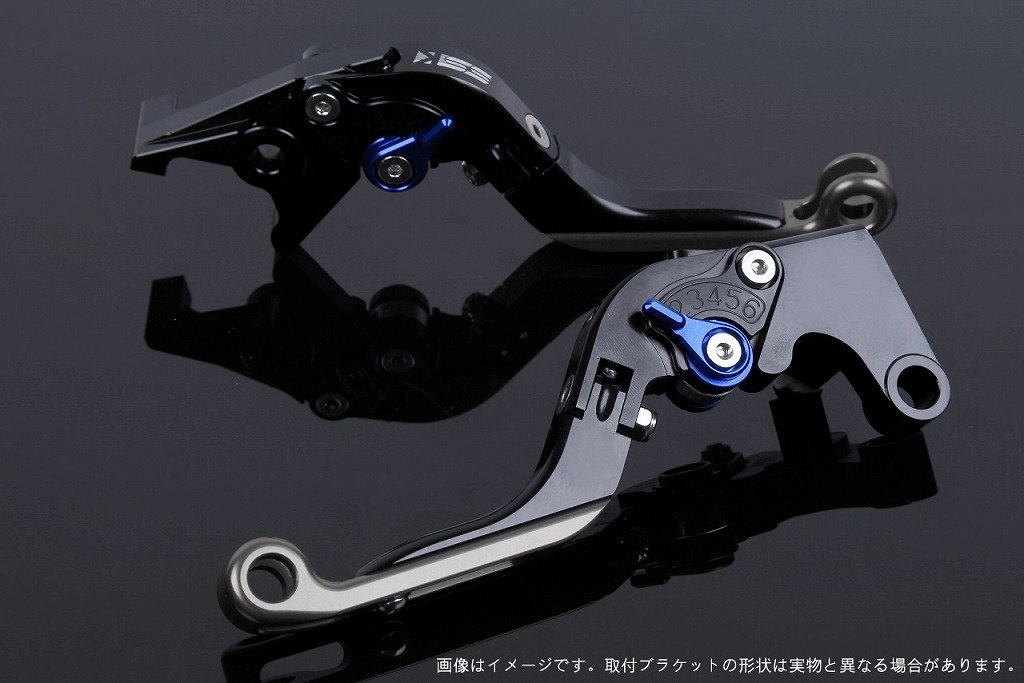 SPEEDRA スピードラ アジャストレバー 可倒延長式 スクランブラーカフェレーサー DUCATI ドゥカティ ブレーキレバー ハンドル周辺パーツ ハンドル レバー本体カラー：ブラック / アジャスターカラー：ブルー / エクステンションカラー：チタン