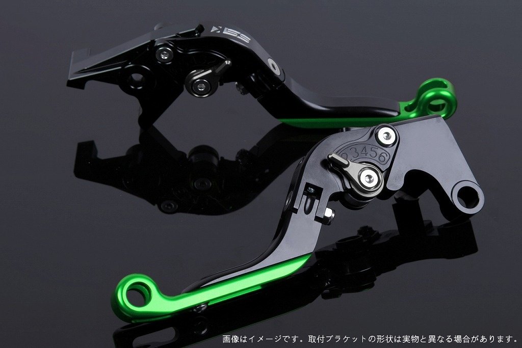 SPEEDRA スピードラ アジャストレバー 可倒延長式 ADV150 ADV160 PCX125 PCX160 HONDA ホンダ ブレーキレバー ハンドル周辺パーツ ハンドル レバー本体カラー：ブラック / アジャスターカラー：チタン / エクステンションカラー：グリーン