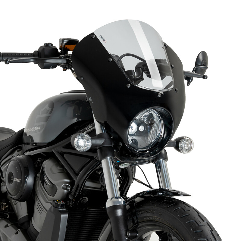 Puig プーチ セミフェアリング DARK NIGHT (SEMIFARINGS NIGHT) NIGHTSTER 975 SPECIAL HARLEY-DAVIDSON ハーレーダビッドソン ビキニカウル カウル関連 外装 カラー：グロスブラック／スモーク｜ウェビック　店