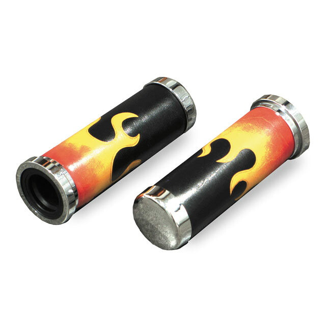 MCS エムシーエス フレームレザークッショングリップ【FLAMED LEATHER CUSHION GRIPS】 74-16 H-D with single or dual throttle cables excl． 15-16 Street HARLEY-DAVIDSON ハーレーダビッドソン グリップ ハンドル
