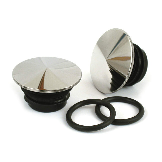 MCS エムシーエス ステンレス フューエルキャップセット ポイント型【STAINLESS STEEL GASCAP SET POINTED】 82-95 H-DNU EXCL． FLT HARLEY-DAVIDSON ハーレーダビッドソン ガソリンタンクキャップ タンク関連 外装