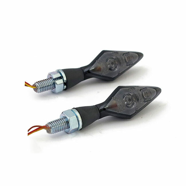 MCS エムシーエス PENHEAD LEDウインカー／テールランプ コンボー【PEN HEAD LED TURNSIGNAL／TAILLIGHT COMBO】 ウインカー 灯火類 電装系 COLOR：BLACK METAL HOUSING／SMOKE LENS