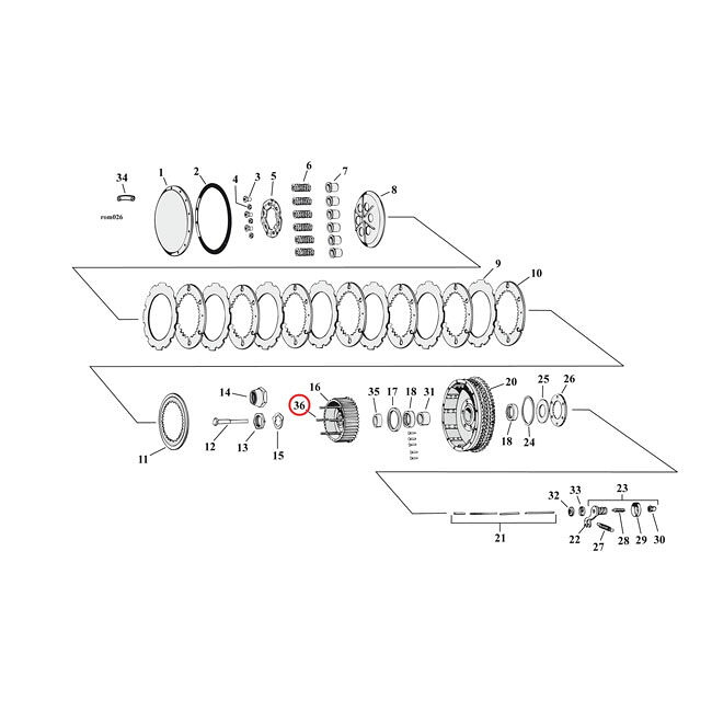 MCS エムシーエス クラッチハブスタッド スポーツスター【CLUTCH HUB STUDS SPORTSTER】 67-70 XLNU 6 USED HARLEY-DAVIDSON ハーレーダビッドソン その他クラッチオプション・補修部品 駆動系