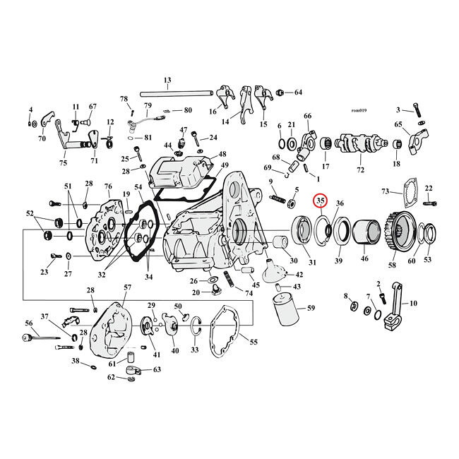 MCS エムシーエス リテーナーリング メインシャフトベアリング用 (左側)【RETAINING RING MAINSH BEARING (LEFT)】 80-E84 5-SP B．T． NU HARLEY-DAVIDSON ハーレーダビッドソン その他クラッチオプション・補修部品 駆動系