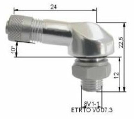 EUROPE IMPORT GOODS ヨーロッパ輸入商品 Φ8，5mm Aluminium Tire Valve Silver エアバルブ