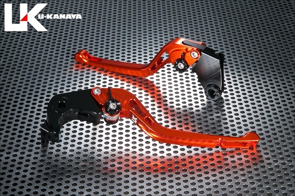 U-KANAYA ユーカナヤ GPタイプ アルミビレットレバーセット CB1000F HONDA ホンダ ブレーキ・クラッチレバーセット ハンドル周辺パーツ ハンドル レバーカラー：オレンジ / アジャスターカラー：オレンジ / レバータイプ：ロング（レバー部全長：約173mm）