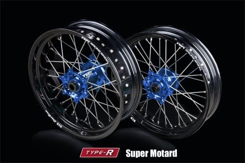 TGR TECHNIX GEAR TGRテクニクスギア TYPE-R Super Motard(モタード)用ホイール(前後セット／スピードメーター対応) WR250F WR450F WR426F YAMAHA ヤマハ ホイール ホイール関連 足回り ブラックスポーク：なし / ニップルカラー：ブラック / ハブカラー：ブルー(基本色)