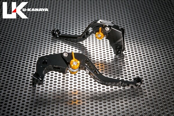 U-KANAYA ユーカナヤ スタンダードタイプ アルミビレットレバーセット CB1000F HONDA ホンダ ブレーキ・クラッチレバーセット ハンドル周辺パーツ ハンドル レバーカラー：ブラック / アジャスターカラー：グリーン / レバータイプ：ショート（レバー部全長：約143mm）