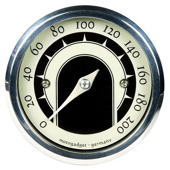 Motogadget モトガジェット Mst Speedster (Tiny With Speedline Design) Polished Bezel | 5001014 多機能タコ・スピードデジタルメーター メーター・インジケーター関係 電装系｜ウェビック　店