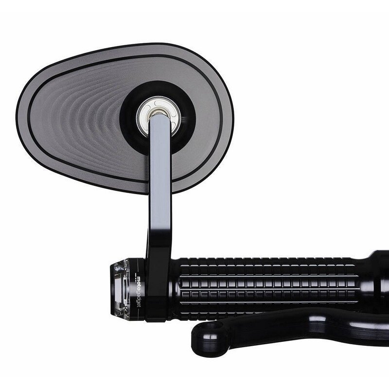Motogadget モトガジェット Mo.View Road， Handle Bar End 1' And 22 Mm， Ece Oval Black | 7003030 バーエンドミラー ハンドル