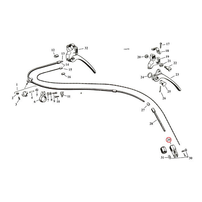 SAMWEL サムウェル クレビスピン ＆ ナット フロントブレーキケーブル【CLEVIS PIN NUT FRONT BRAKE CABLE】 29-52 45 HARLEY-DAVIDSON ハーレーダビッドソン 汎用ナット 外装
