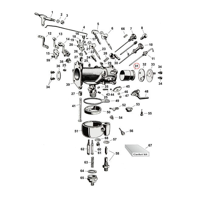 SAMWEL サムウェル ベンチュリ リンカートキャブレター【VENTURI FOR LINKERT CARB】 M25215152555864658497 WLDAND74SIDEVALVES HARLEY-DAVIDSON ハーレーダビッドソン その他キャブレターオプション・補修部品 吸気関連 エンジン