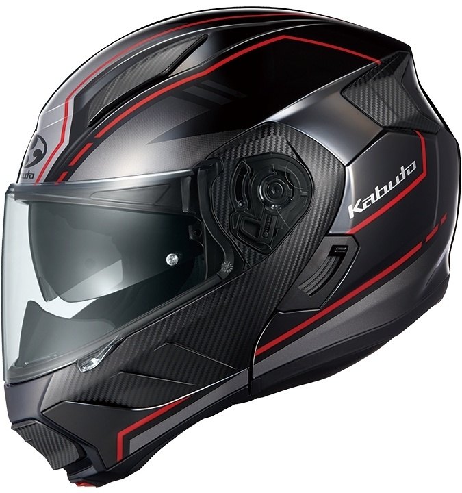 OGK KABUTO オージーケーカブト RYUKI BEAM［リュウキ ビーム ブラックレッド］ヘルメット システムヘルメット ヘルメット｜ウェビック　店