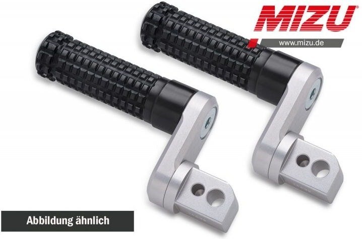 MiZU ミズ Flex Race passenger&rsquo;s footpeg，including ABE，Silver/Black THRUXTON TRIUMPH トライアンフ タンデムステップ・タンデムブラケット ステップ 足回り｜ウェビック　店