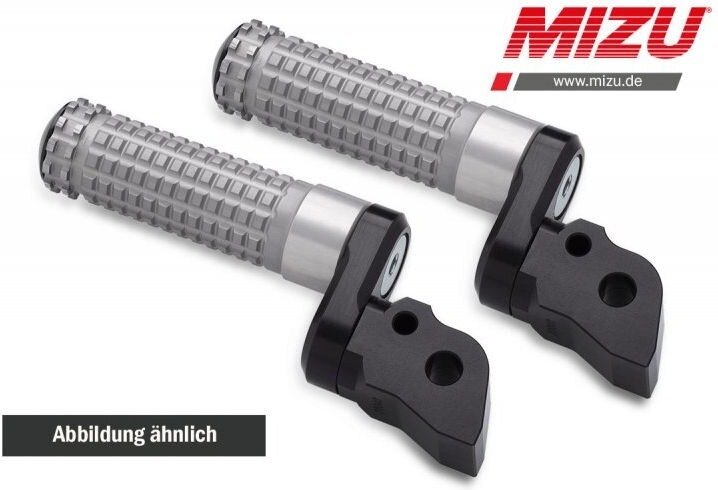 MiZU ミズ Flex Race passenger&rsquo;s footpeg，including ABE，Black/Silver THRUXTON TRIUMPH トライアンフ タンデムステップ・タンデムブラケット ステップ 足回り｜ウェビック　店