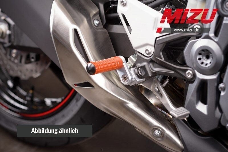 MiZU ミズ Flex Race driver’s footpeg，including ABE，Silver/Orange F800GT K1200GT K1300GT R1150RT R1200RT BMW フットペグ ステップ 足回り