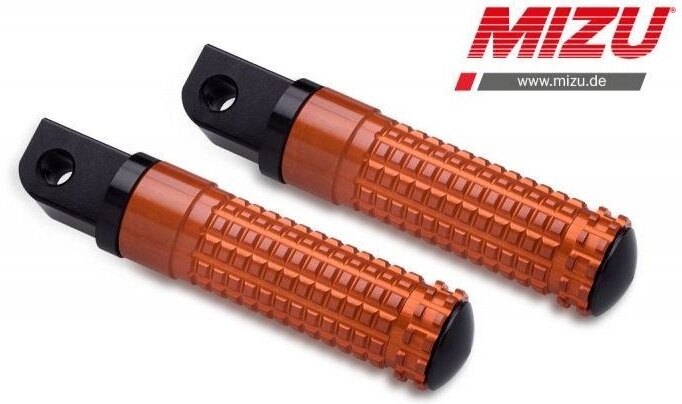 MiZU ミズ Race passenger’s footpeg，including ABE，Black/Orange タンデムステップ・タンデムブラケット ステップ 足回り