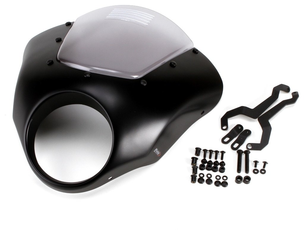 Puig プーチ セミフェアリング ダークナイト(SEMIFAIRING DARK NIGHT) CMX 500 REBEL 250 HONDA ホンダ ビキニカウル カウル関連 外装 カラー：マッドブラック／スモーク｜ウェビック　店 38,855円
