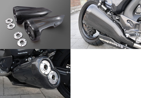 Magical Racing マジカルレーシング サイレンサーカバー V-MAX 1200 V-MAX1700 YAMAHA ヤマハ マフラーガード・ヒートガード マフラー｜ウェビック　店 35,259円
