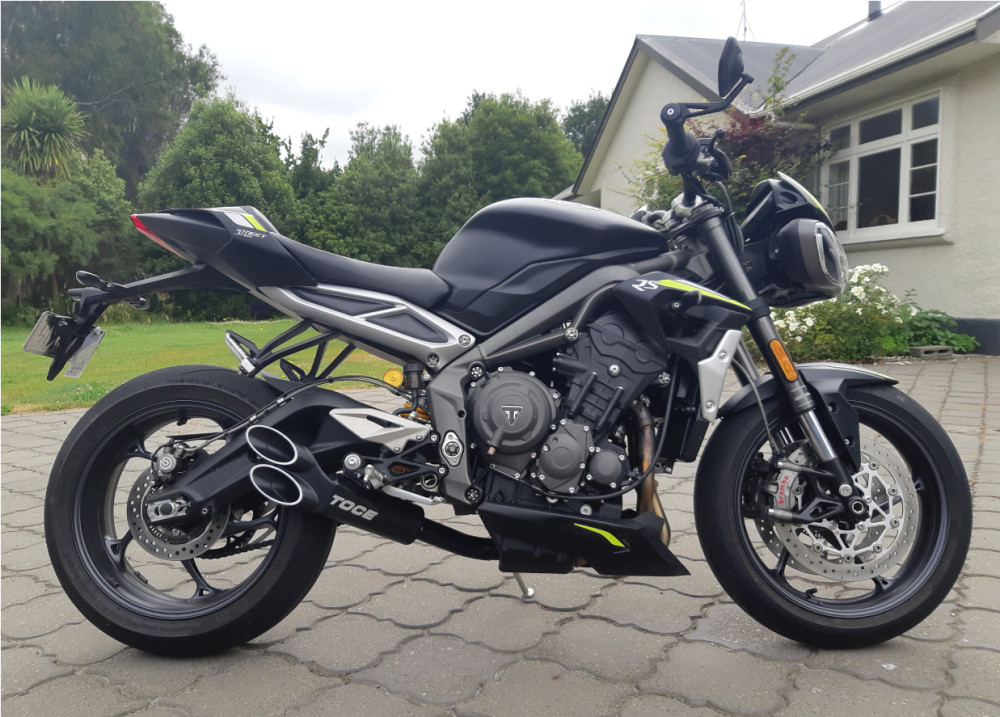 TOCE トゥース Razor Tip Decat Exhaust スリップオンマフラー Street Triple R RS TRIUMPH トライアンフ マフラー Finish type(Midpipe)：Satin Finish