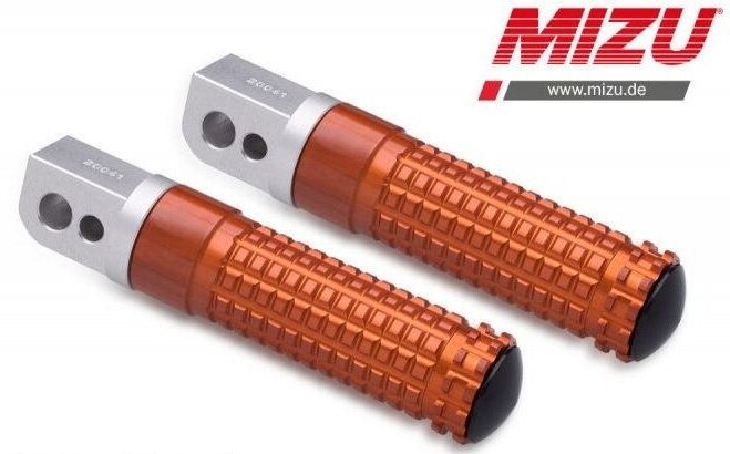 MiZU ミズ Race passenger&rsquo;s footpeg，including ABE，Silver/Orange CB650F CBF1000F CBR600F CBR600RR VFR800F VTR1000SP HONDA ホンダ タンデムステップ・タンデムブラケット ステップ 足回り｜ウェビック　店