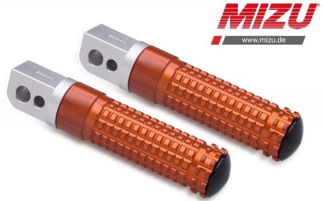 MiZU ミズ Race passenger’s footpeg，including ABE，Silver/Orange 990 SUPER DUKE R KTM タンデムステップ・タンデムブラケット ステップ 足回り