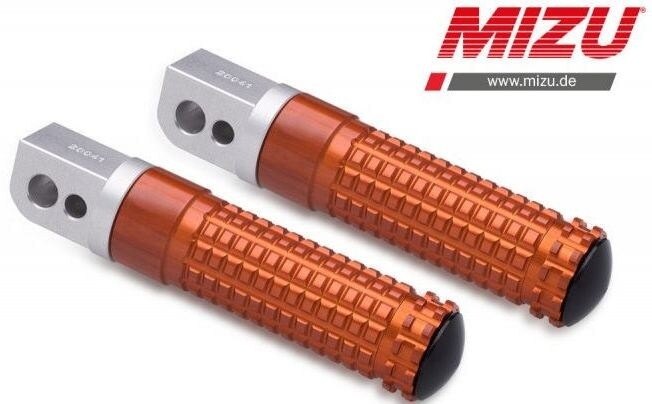 MiZU ミズ Race passenger’s footpeg，including ABE，Silver/Orange タンデムステップ・タンデムブラケット ステップ 足回り