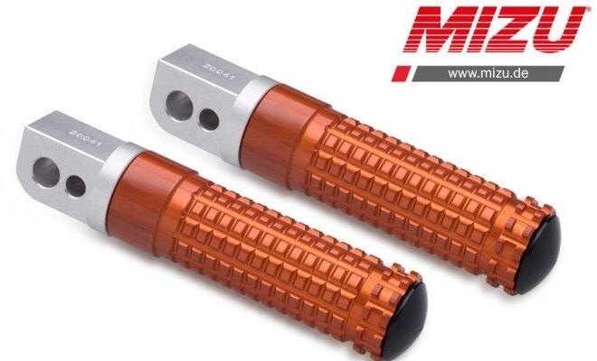 MiZU ミズ Race passenger’s footpeg，including ABE，Silver/Orange G310GS G310R BMW タンデムステップ・タンデムブラケット ステップ 足回り